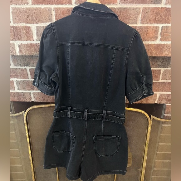 PAIGE washed black denim romper - Picture 2 of 2